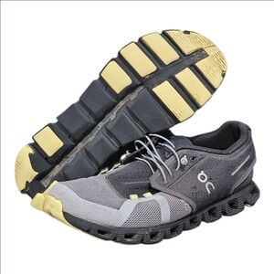 On Running Cloud 5 Shoes Mens 10 Grey Black Yellow Swiss Engineering 59.98166